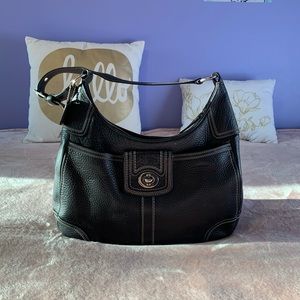 Coach Black Pebble Leather Hobo Bag